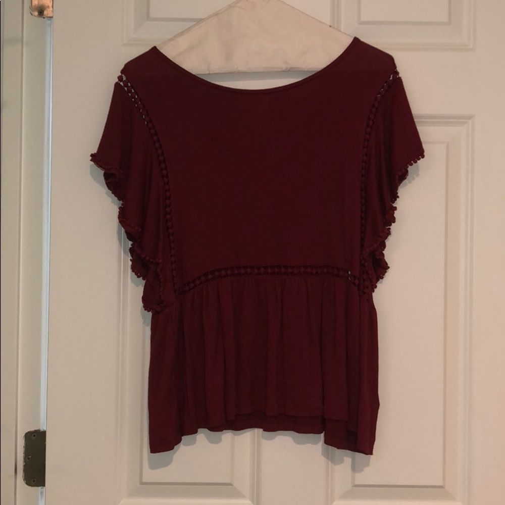 Burgundy Anthropologie top